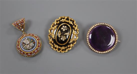 Three brooches